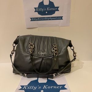 Gray Leather Coach Purse